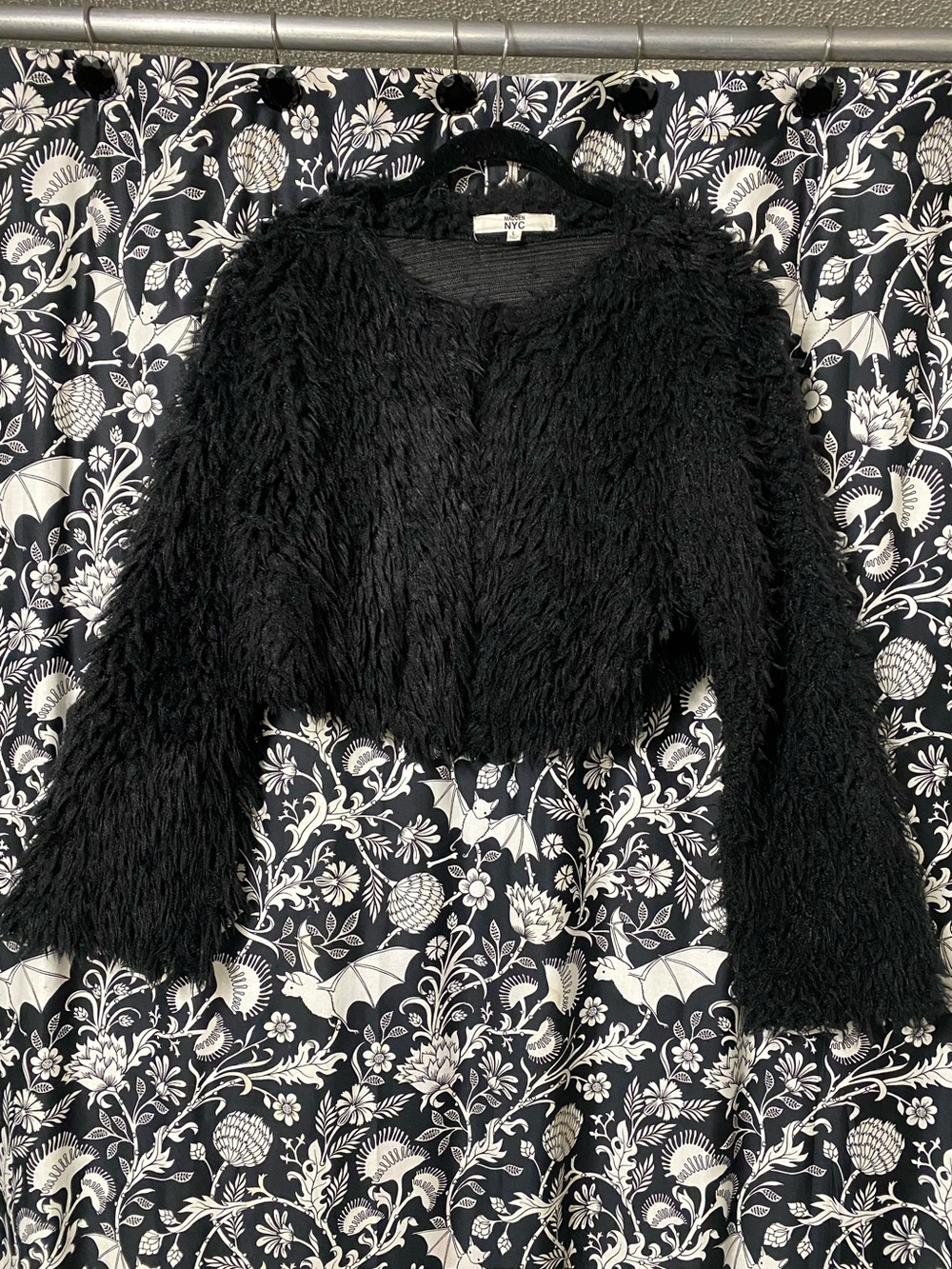 Madden NYC Black Faux-Fur Cropped Women's Bolero